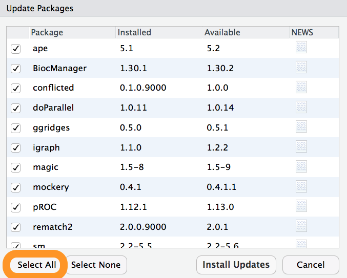 npm update all packages